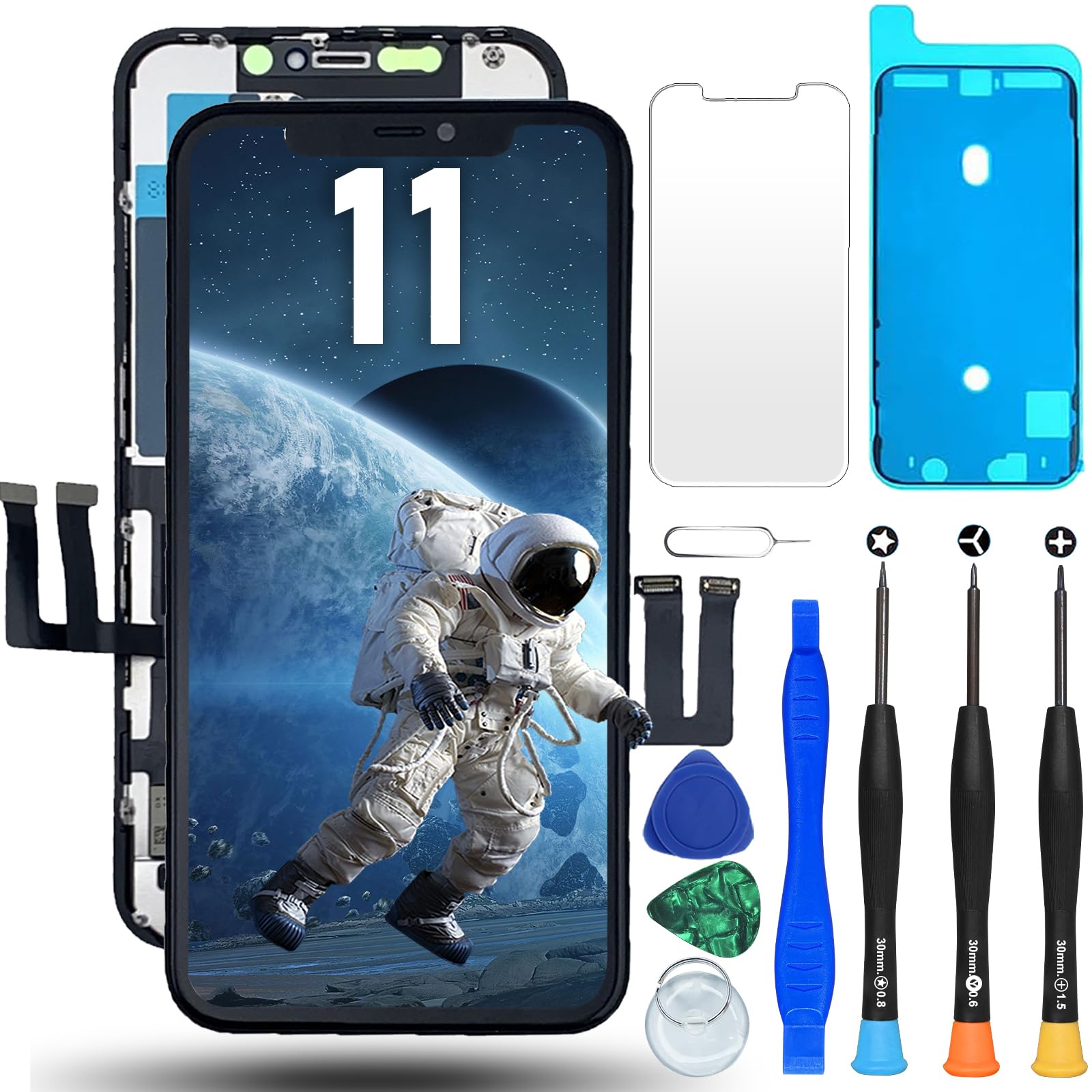 DIGI4U for iPhone 11 LCD Screen Replacement, 6.1 Inch 𝑭𝑯𝑫 𝟑𝐃 𝐓𝐨𝐮𝐜𝐡 Truetone IC Removable Display Digitizer Assembly, with Repair Kit Used to Replace Damaged Screen for iPhone 11 Screen