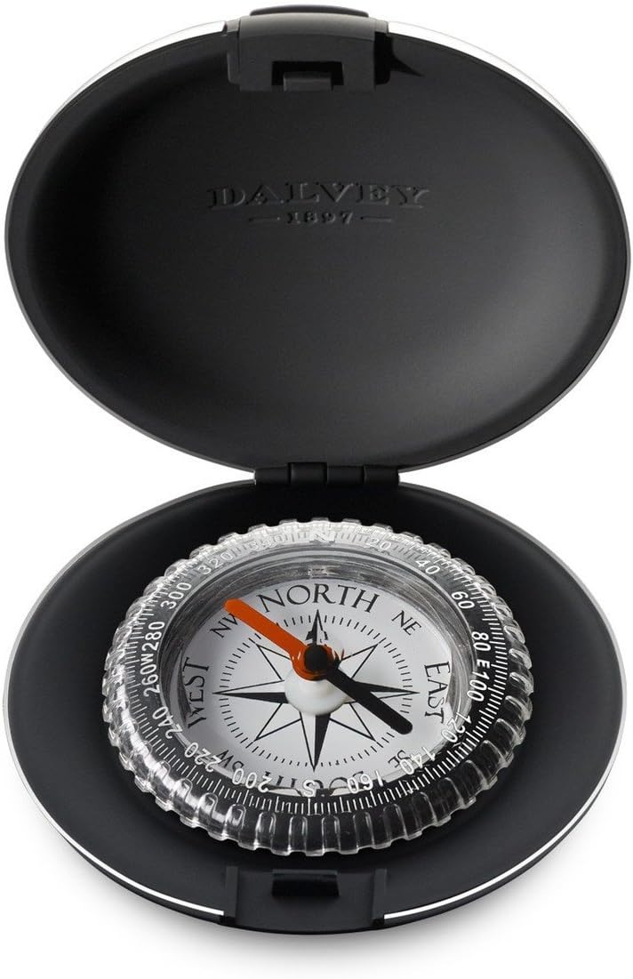 Pocket Compass Black and Stainless Steel