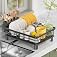Dish Drainer Large Dish Drainer with Drip Tray Stainless Steel Dish Drainer with Draining Board and Rotating Spout Dish Drainer for Space-Saving