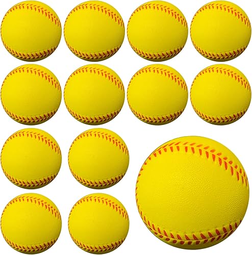 GKK Pelotas de béisbol de espuma, paquete de 12 pelotas de béisbol suaves para jóvenes y adolescentes, pelotas de entrenamiento de espuma para