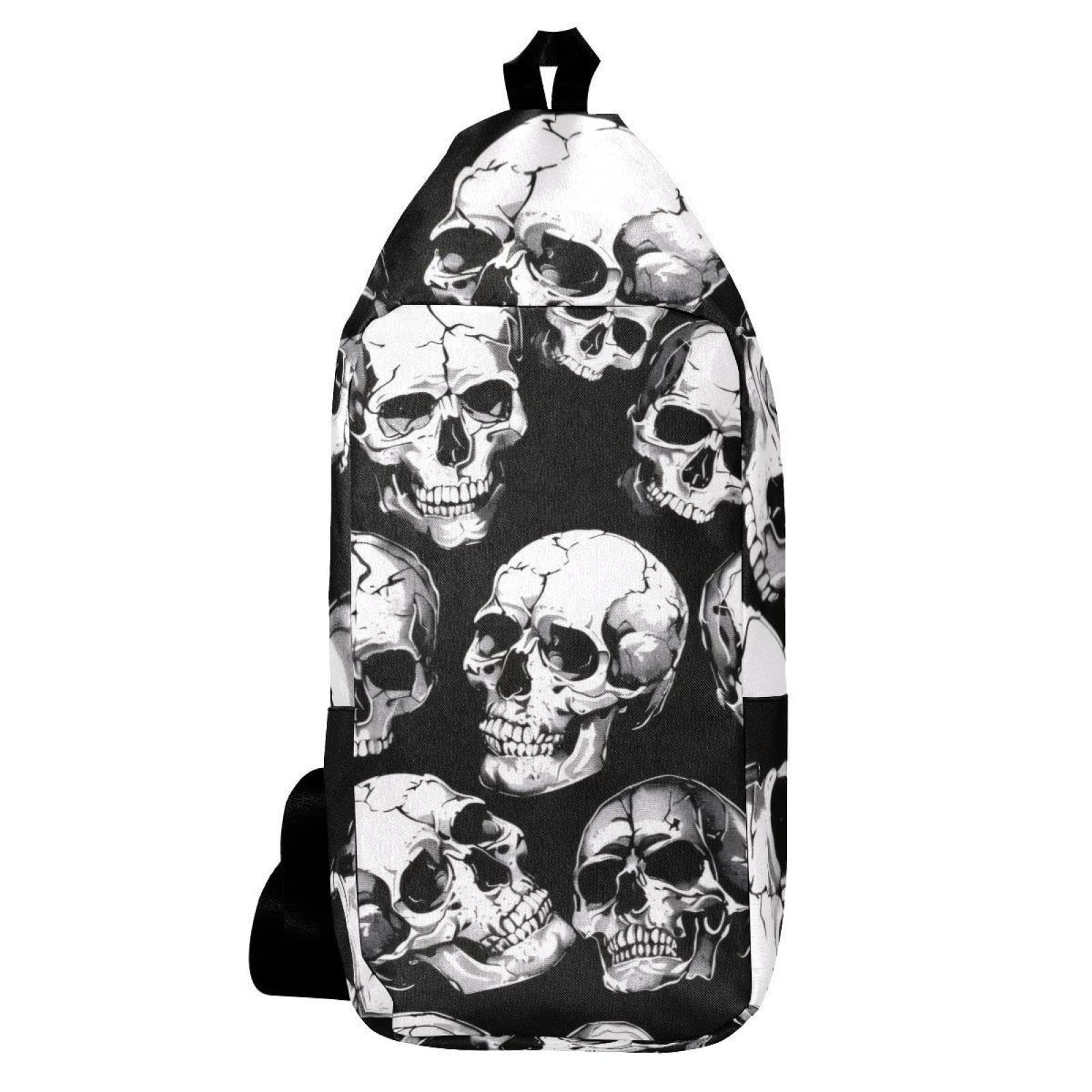 Sac à dos à bandoulière crâne multicolore compact avec sangle ergonomique - 6
