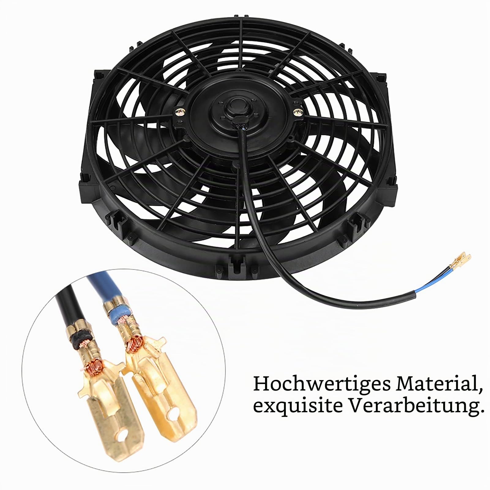12-Zoll-Universal-Auto-Lüfter für Schlanke Push-Pull-Elektromotoren, 12 V – Top-Qualität, Ultraschlankes Design, Einzigartiger Lüfterflügel, Geringer Verbrauch und