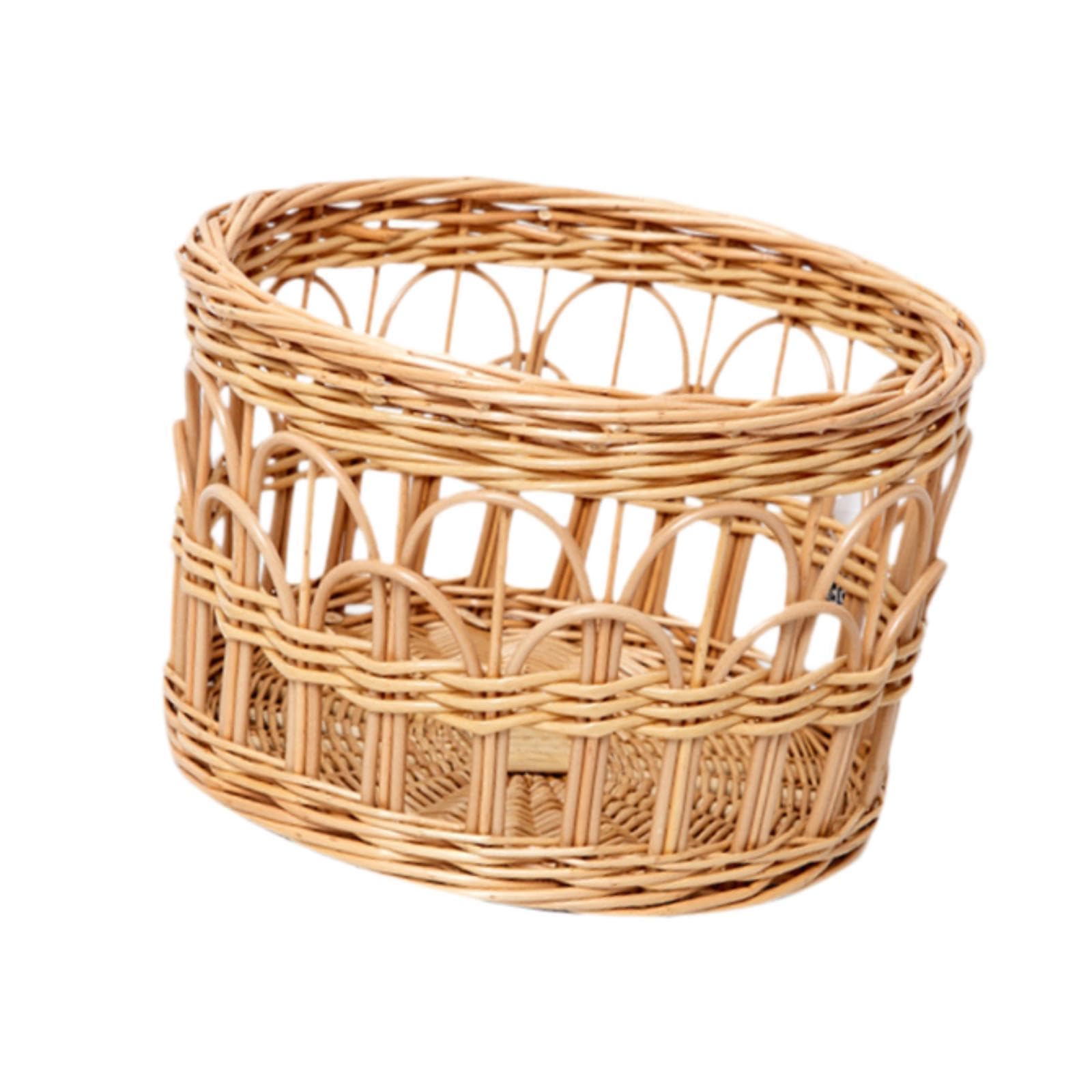 Cesta de Almacenamiento Tejida de Madera Organizador Cesta para Libros Maquillaje Contenedor Abierto Resistente Adecuada para Baño Hogar Oficina, Grande