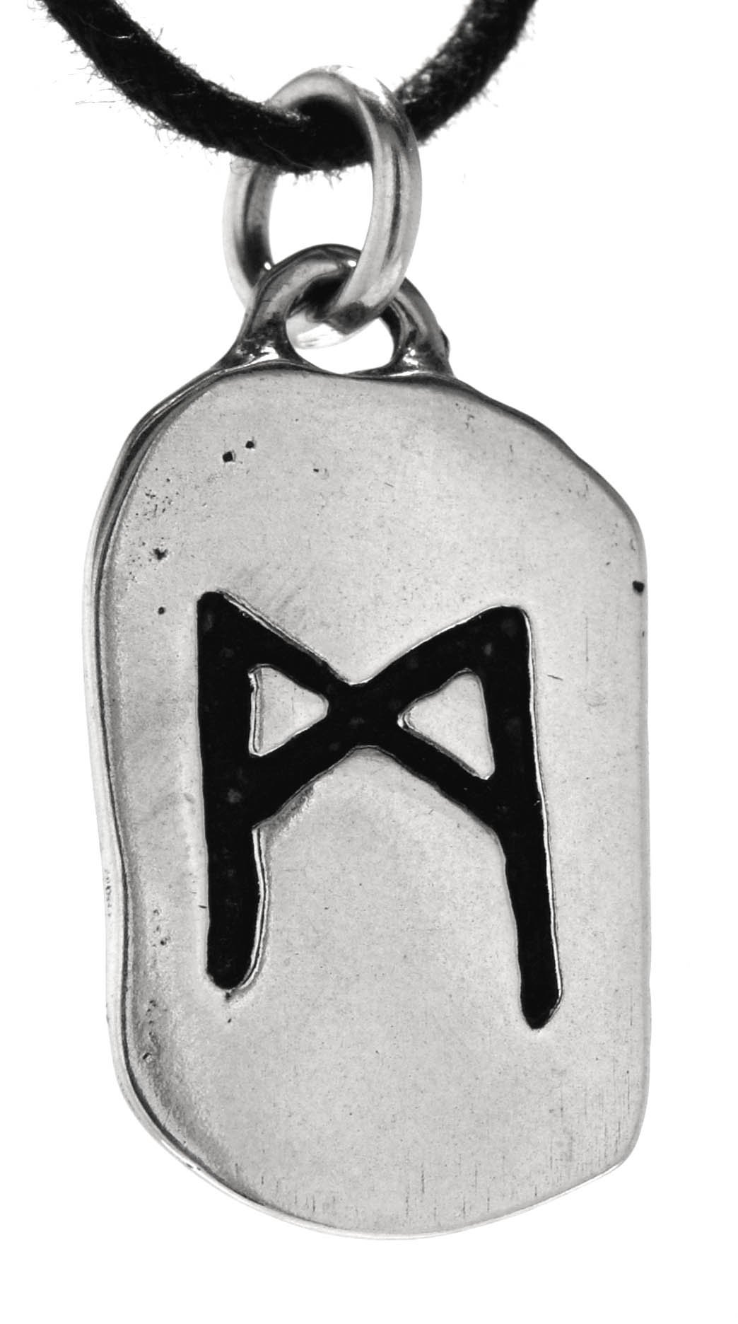 Kiss of Leather Runen Anhänger Mannaz aus 925 Sterling Silber Nr. 312