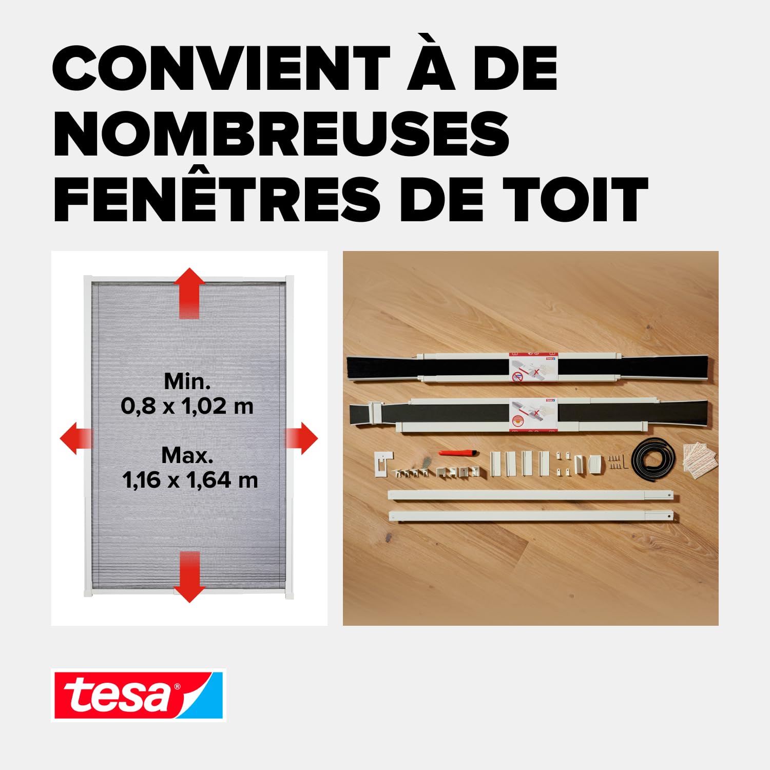tesa Insect Stop Moustiquaire avec Protection Solaire Premium 116 x 164cm
