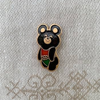 民放 初! TV朝日/1980 モスクワオリンピック ピンバッチ こぐまのミーシャ ピンバッジ6点セット(1980年モスクワ