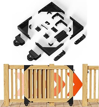 Sliding Gate Hardware Kit, Heavy-Duty Carbon Steel with Latch