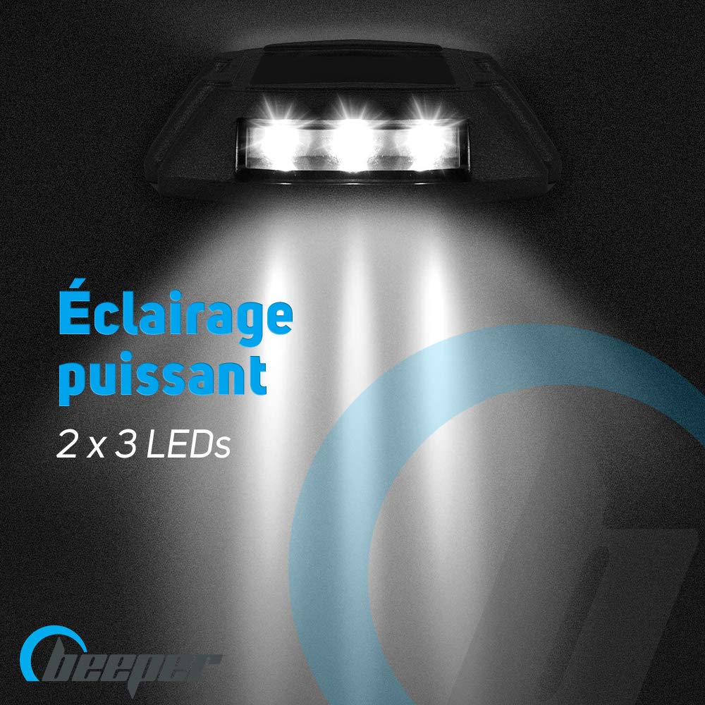 BEEPER - Balises plots LED Flash solaires (Lot de 2)