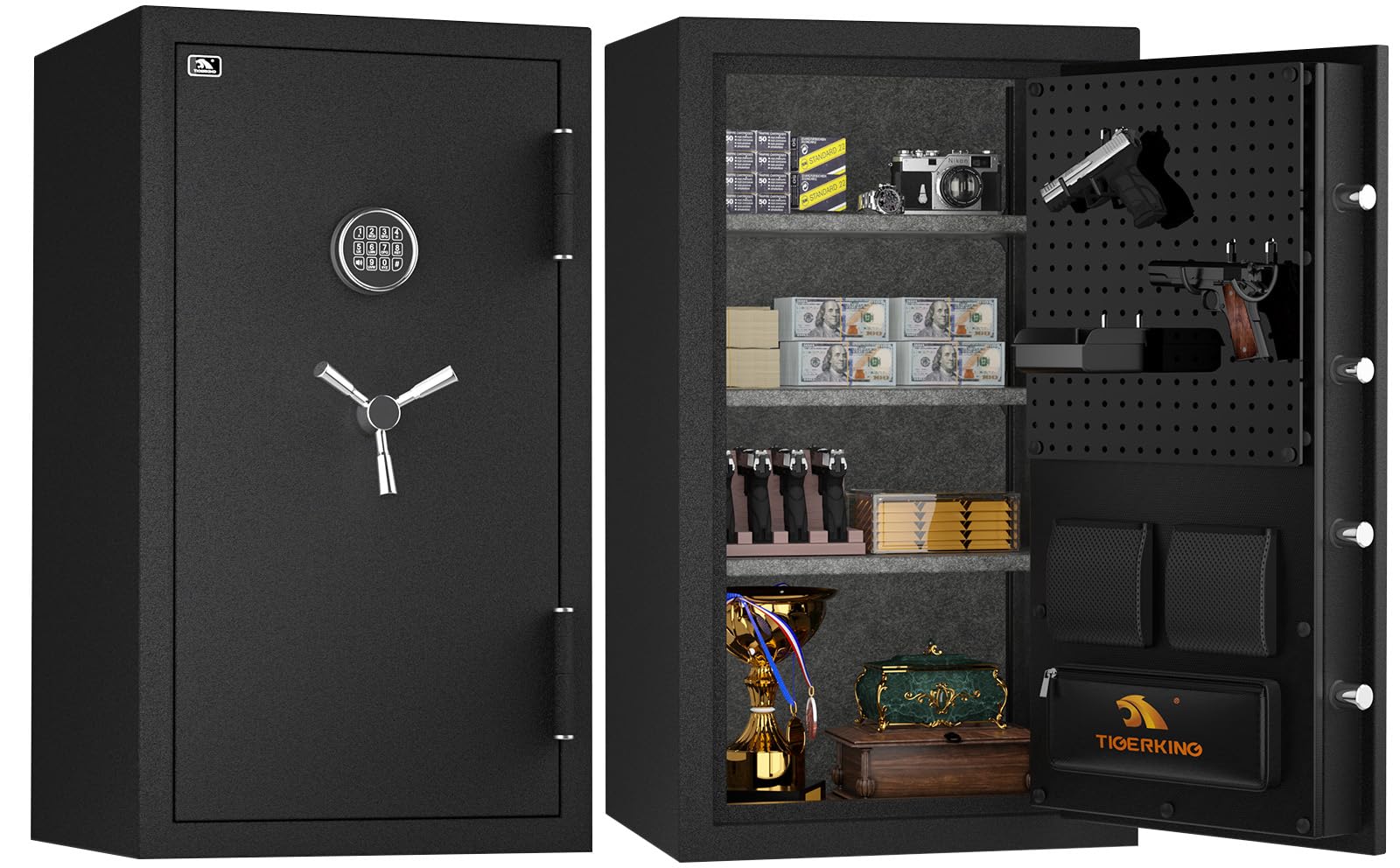 TIGERKING 10.8" Cu Ft Large Fireproof Safe for Home Office
