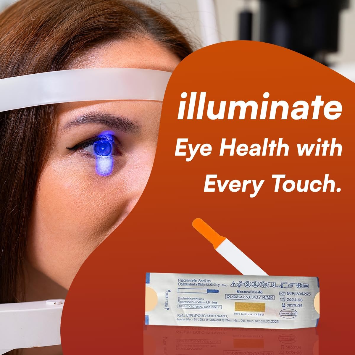 Ophthalmic Fluoro Touch Strips - 1200 Strips by KASHSURG -(4 x 300=1200 Count)