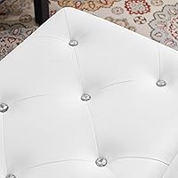 Vista 8 de Banco de almacenamiento copetudo con botones de terciopelo para dormitorio, beige, 40 pulgadas