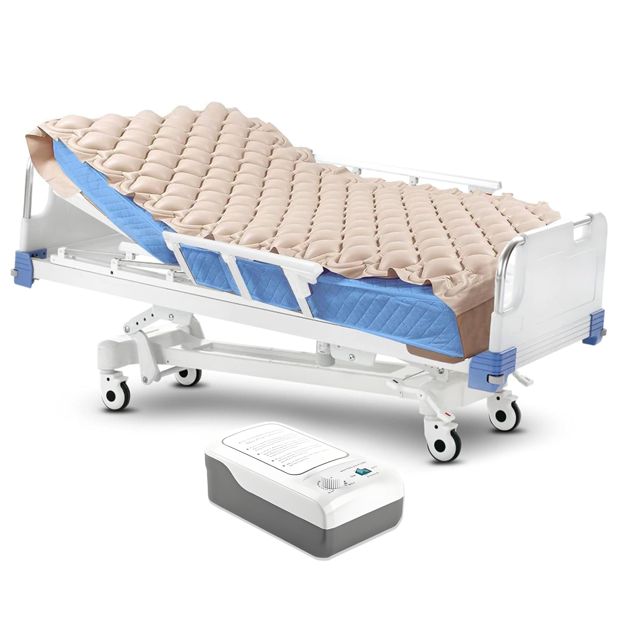 Matelas Anti-Escarres AITX avec Pompe Silencieuse, Prévention des Ulcères et Escarres, Matelas à Pression Alternée pour Personnes Âgées et Alitées - Adapté aux Lits d'Hôpital Standard