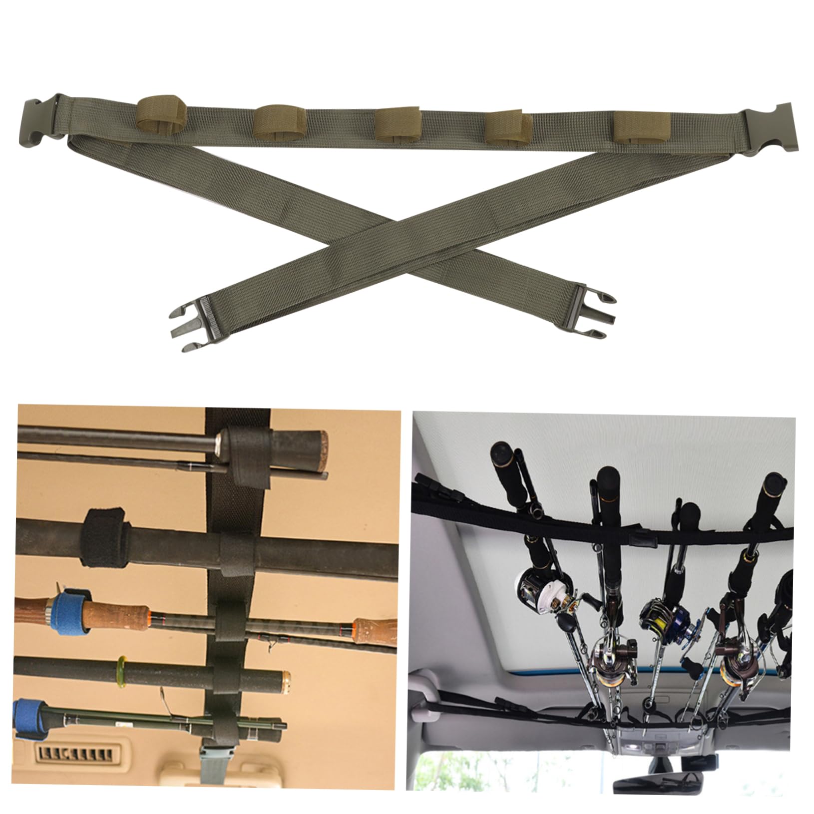 TOYANDONA 4 Sätze Auto Angelrutenhalter Elastisch Gestell Montiert Wicklung Rostfrei Stangengurt Für Auto Angelrutenhalter Für Fahrzeugmontage Angelruten-gürtel-rutenhalter Nylon 2 Stück * 4