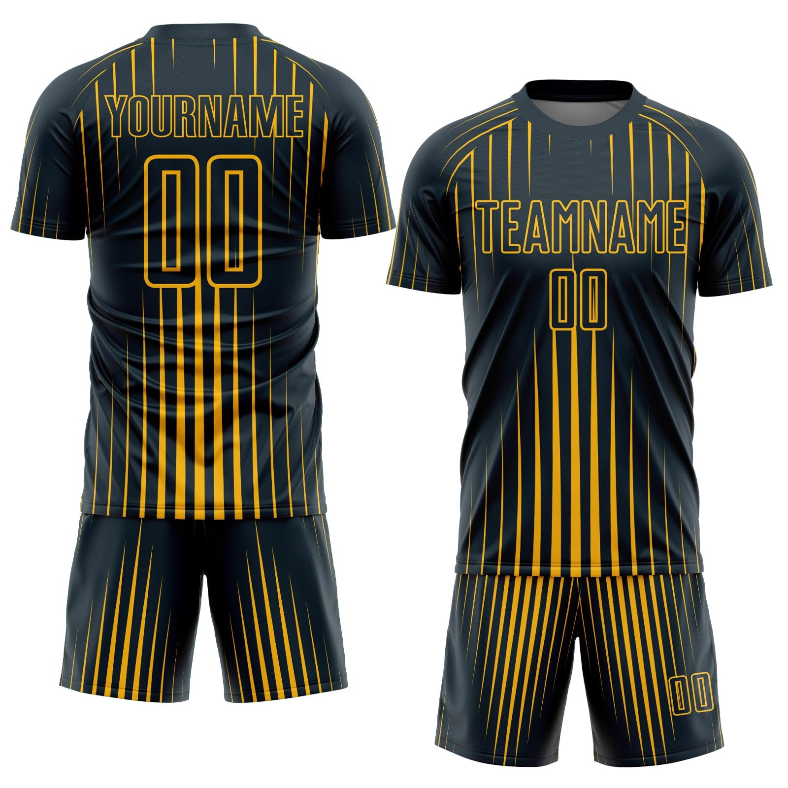 Custom Soccer Jerseys for Boys Men Women Youth, Navy Gold Personalized Soccer Jersey Printed Name Number Logo Sports Jersey