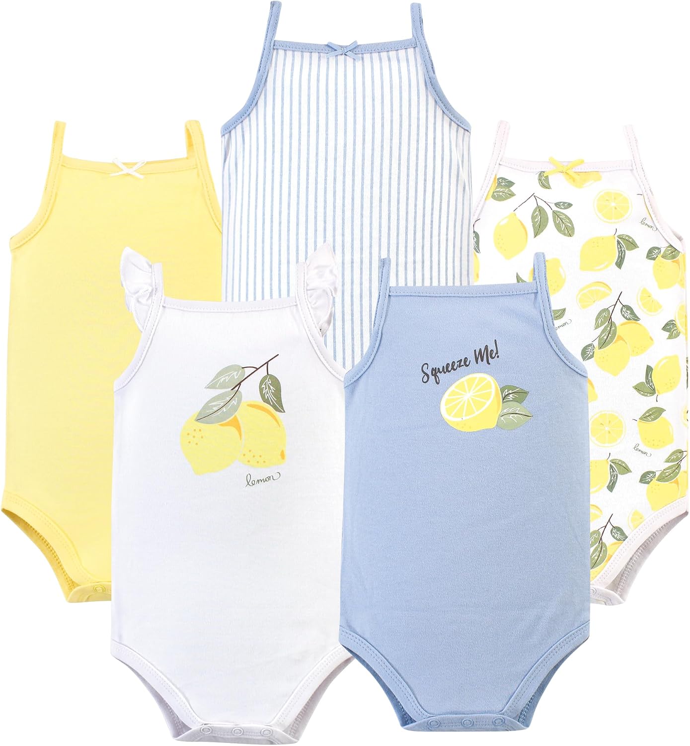 Hudson Baby Basics Unisex Baby 5-Pack Sleeveless Baby Bodysuits