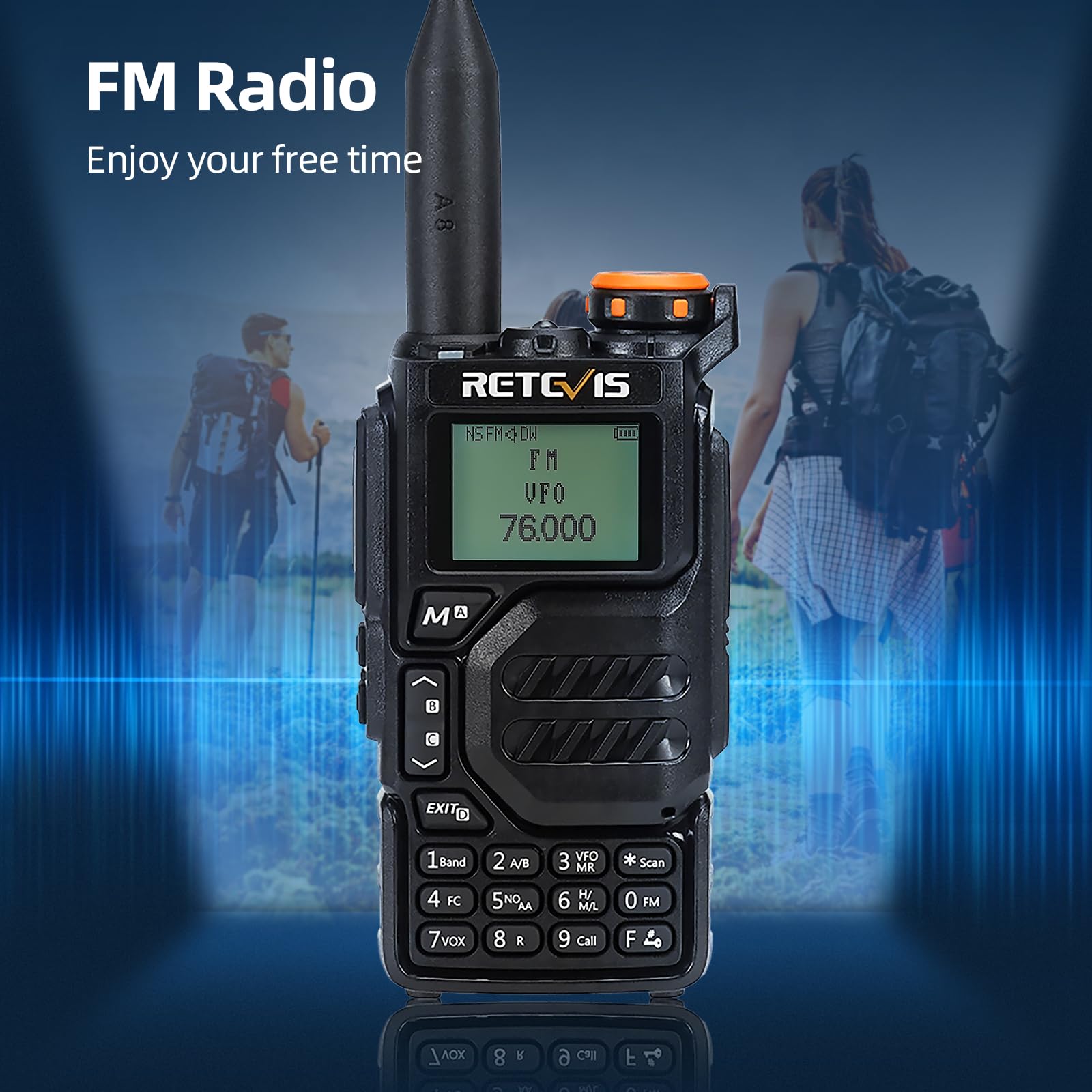 Retevis RA79 Ham Radios, Radio de Doble Banda con Micrófono Sensible | Recepción de Banda Aire, Captura de Canal, Radio de 2 Vías para Caza, Viajes, Walkie Talkie Largo Alcance