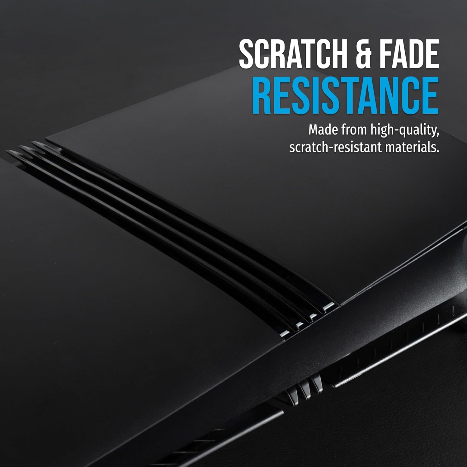 Glistco Black Plates Replacement Shell Compatible with PS5 Pro - Cover Plates for PS5 Pro Digital Edition (Matte Black)