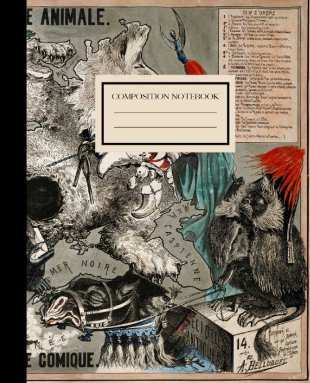 Carnet artistique vintage couverture imprimée art print de 100 pages lignées