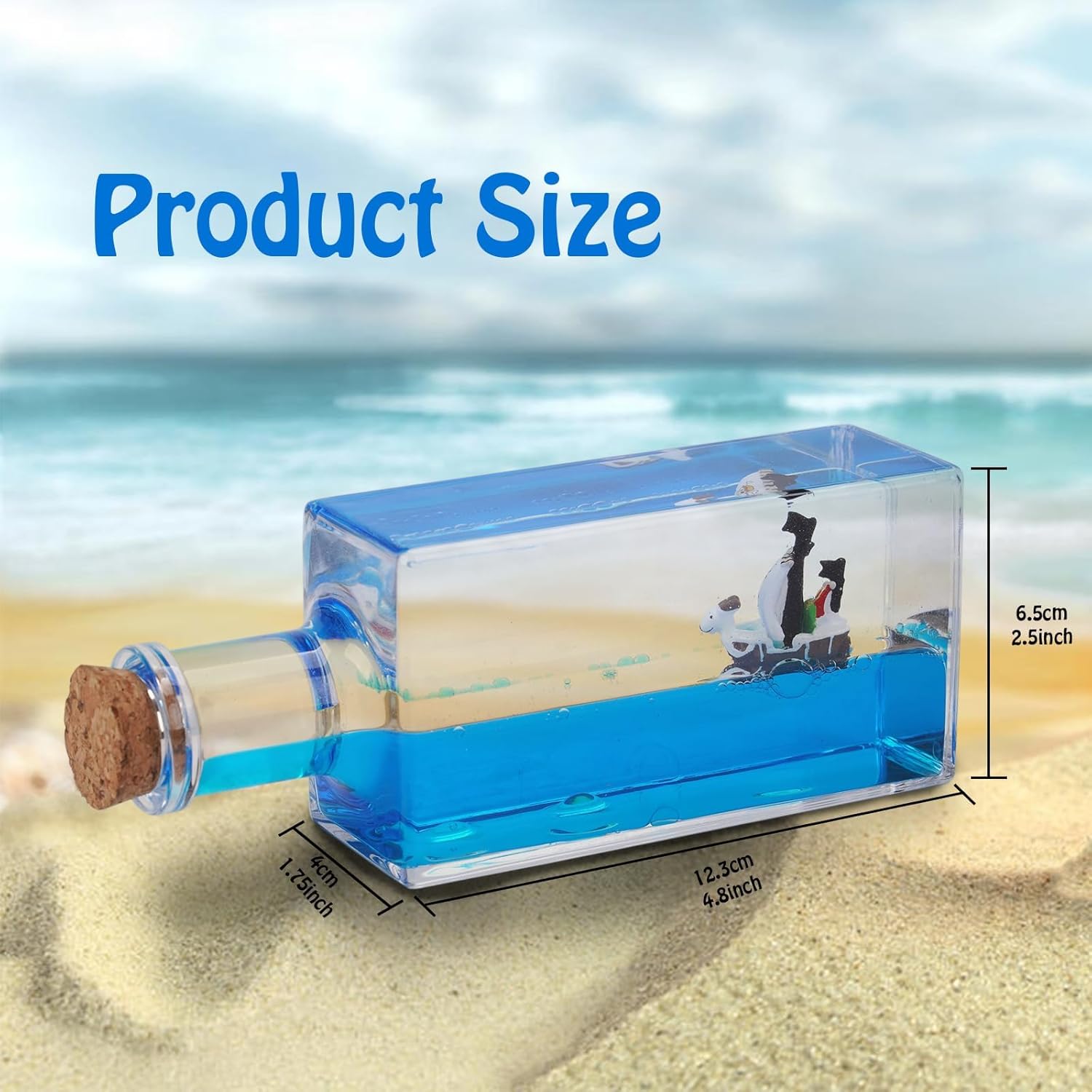 Generic Unsinkable Ship Going Merry Pirate Ship in a Bottle Box, Non Sinking OP Anime Boat Model Fluid Drift Bottle Decorations Desk Decor Ornament for Boys Girls Gift (Going Merry-B)