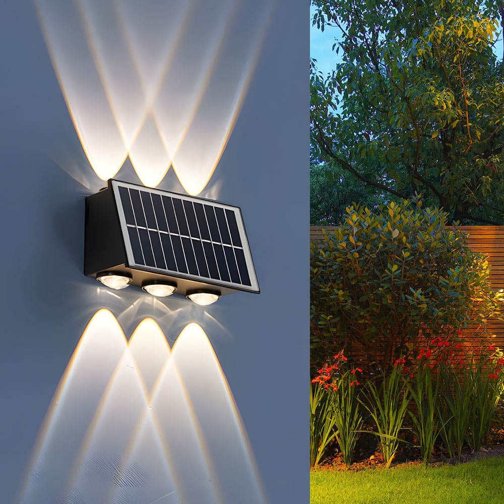Solar Wall Light Outdoor, Up Down Warm White LED Waterproof Solar Powered Garden Wall Lamp for Home Gate Fence Patio Balcony.Pack of, 2-image-47
