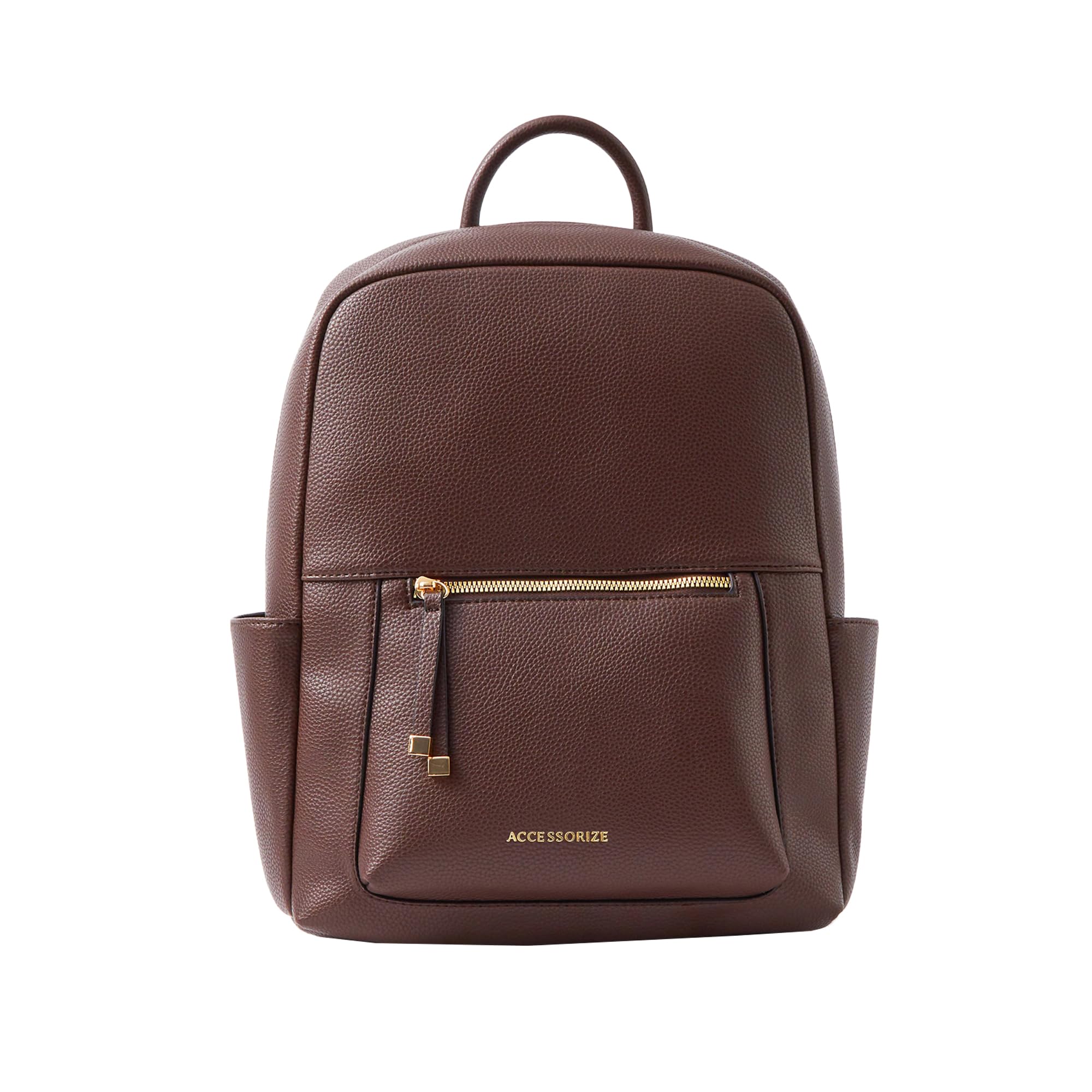accessorize London Women's Brown Bonnie Backpack | Laptop Backpack for Work & Travel | Multi-Pocket Everyday Backpack for Women-picture-34