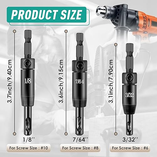 Miniatura 3 de Juego de 6 brocas autocentrantes CC2430 de 332 pulgadas, 764 pulgadas, 18 pulgadas - Broca VIX para Bosch Clic-Change 14 pulgadas taladro hexagonal
