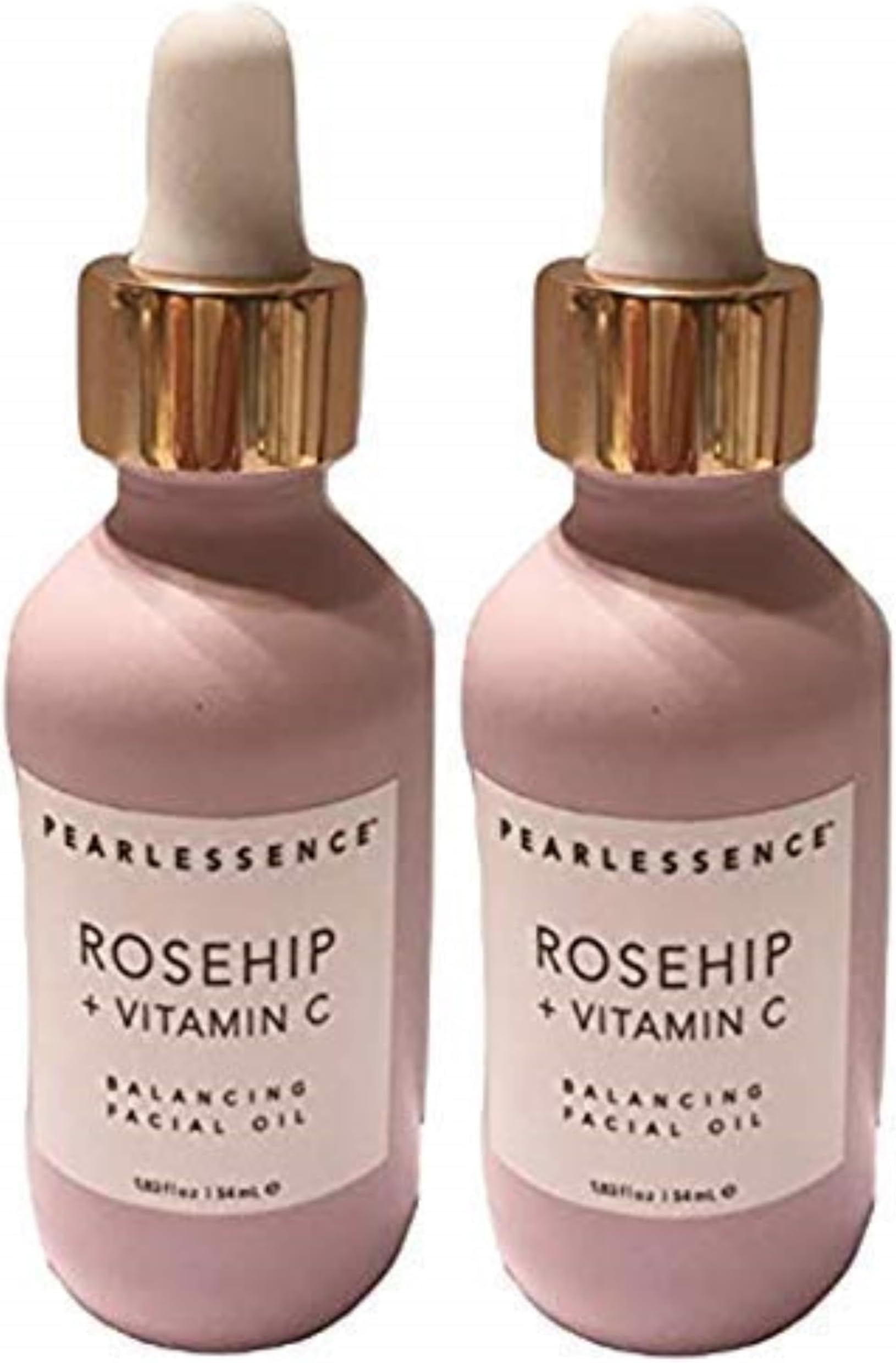Pearlessence Rosehip Balancing Facial Oil + Rosehip Fruit Oil & Vitamin C - Daily Hydration to Balance & Revive Skin | Adds Moisture to Dry Skin | Made in USA & Cruelty Free (1.83 fl oz each, 2 Pack)