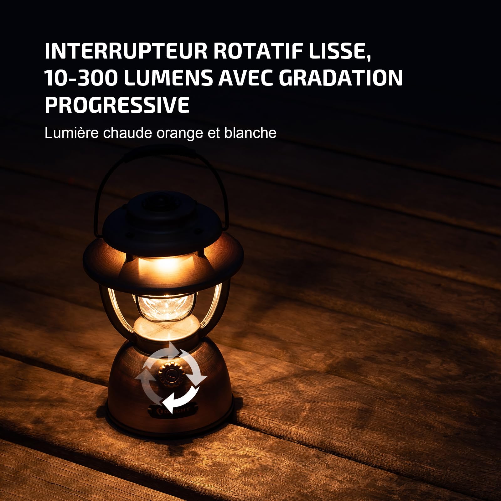 OLIGHT Olantern Classic 2 Pro Lanterne Camping LED Rechargeable, 300LM 4 Modes Rétro Vintage Lanterne Lampe comme Powerbank, Lumières Orange et Blanche Chaude Camping Portable Lampe(Bronze Antique)