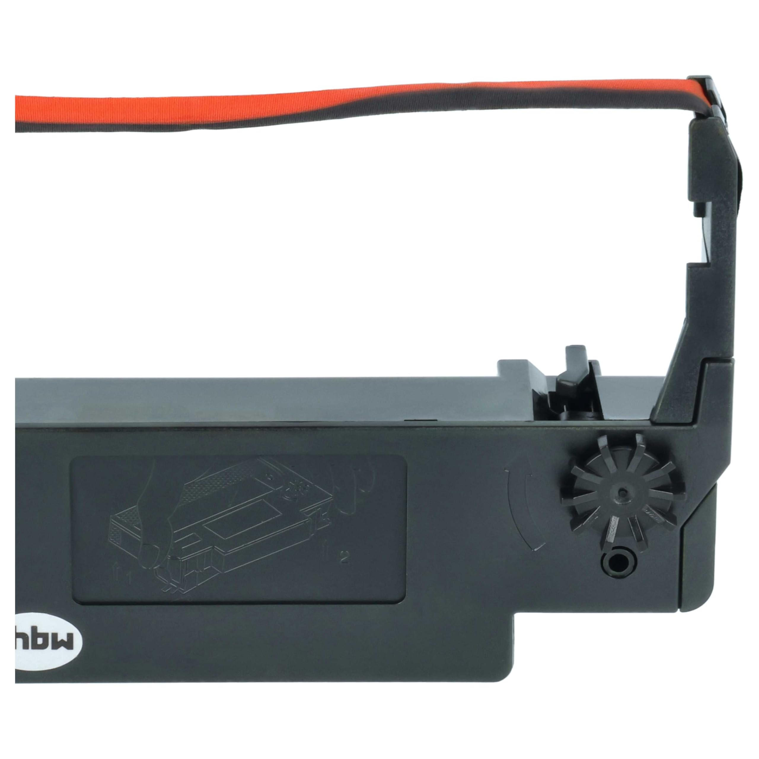 vhbw 10x Farbband Schriftband kompatibel mit Bixolon SRP 275, SRP 270 Nadeldrucker, Bondrucker - Schwarz, Rot