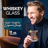 Vista 2 de shop4ever Best Husband Ever - Vaso de whisky grabado para regalo de cumpleaños para él, 11 onzas