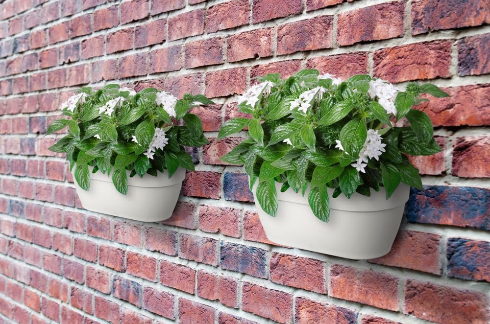 Elho Vibia Campana Drainpipe Clicker 40 - Vaso Per Esterno A Sospensione Per Tubo Pluviale - Rosa Polveroso, 21.6x16.3 Cm, In Plastica Riciclata - 6
