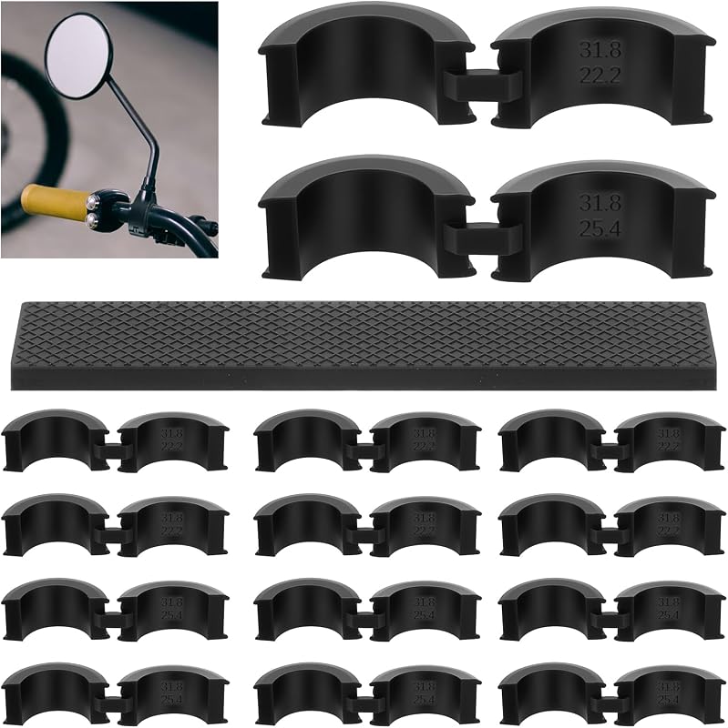 12PCS Bicycle Handlebar Rubber Gasket with 2 Long Spacer, Anti-Vibration Non-Slip Lightweight Durable Handlebar Stem Spacer Fit 22.2/25.4 mm to 31.8 mm Bike Stem for Mountain Bikes, Road Bikes