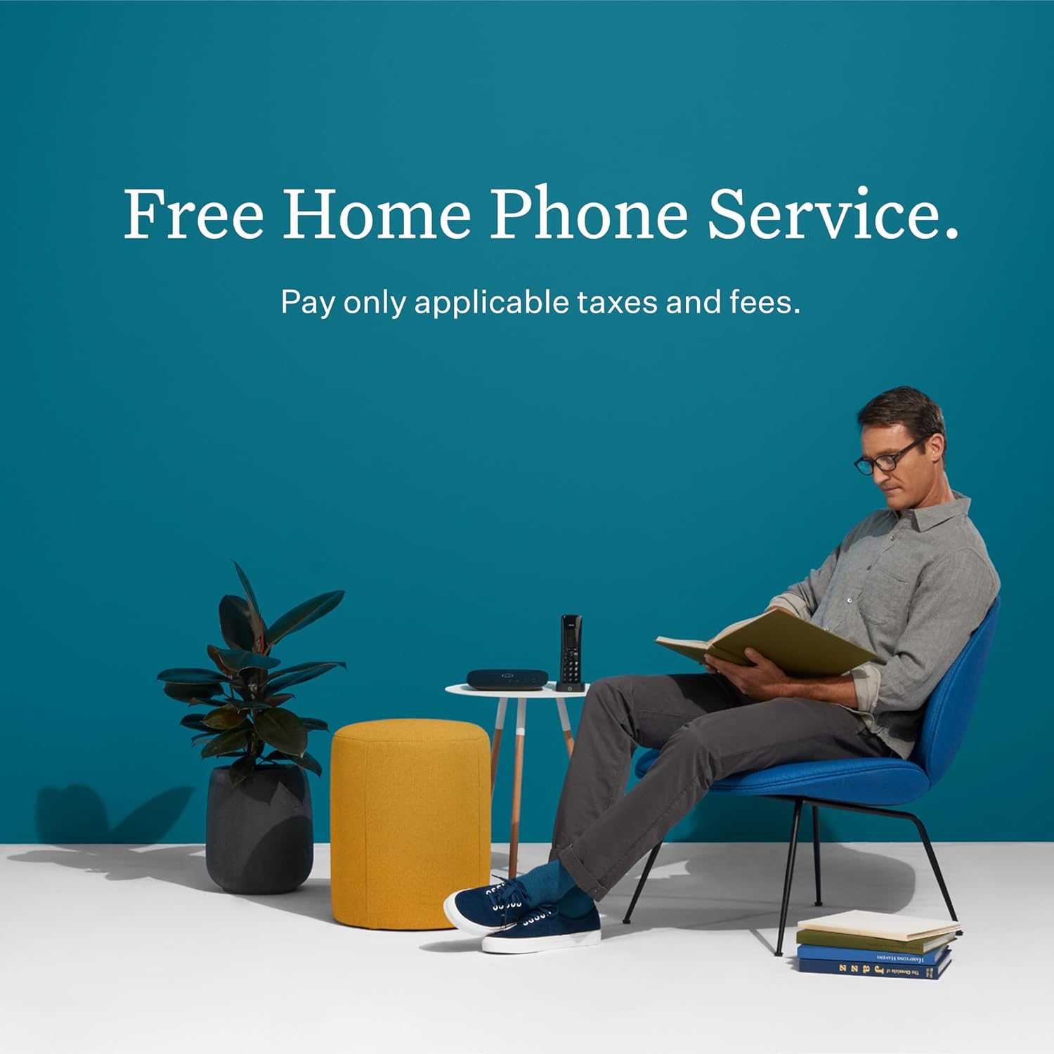 Ooma Telo Air 2 Retro Chrome Kettle Home Phone Bundle Free Service, Unlimited Nationwide Calling, On-The-Go with Mobile App