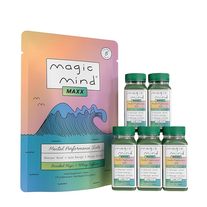 Amazon.com : Magic Mind MAXX Energy and Focus Drink Shots - Stress ...