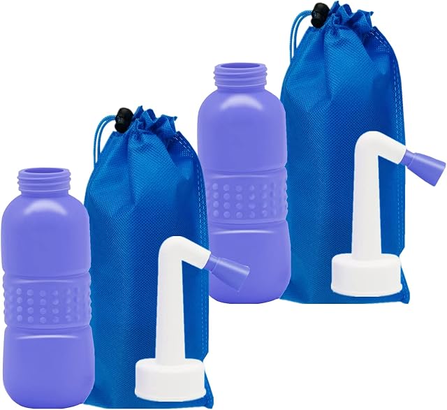 Portable Bidet Spray Handheld,Personal Bidet Sprayer for Kids Ass Washing,Personal Hygiene Bathroom Aid Pregnant Women Cleansing, Postpartum Clean with 450ML Water Capacity and Angled Nozzle (2pcs)