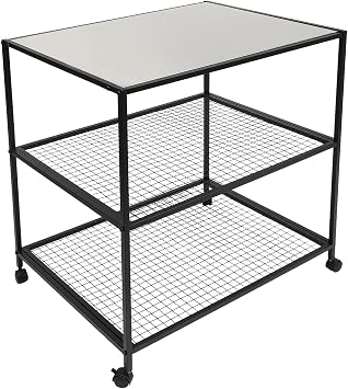 3-Tier Rolling Kitchen Cart, Movable Food Prep & Work Cart Table, Kitchen Island Cart with 4" Wheels & Removable Shelf, Kitchen Table Heavy Duty Outdoor Grill Cart31.5"24" Without Handle