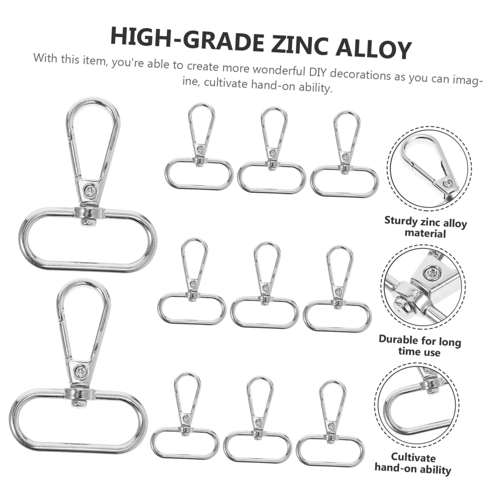 VILLCASE 45piezas Hebillas De Langosta Giratorias De Accesorios Para Joyas y Llaveros Para Manualidades y Proyectos De Bricolaje