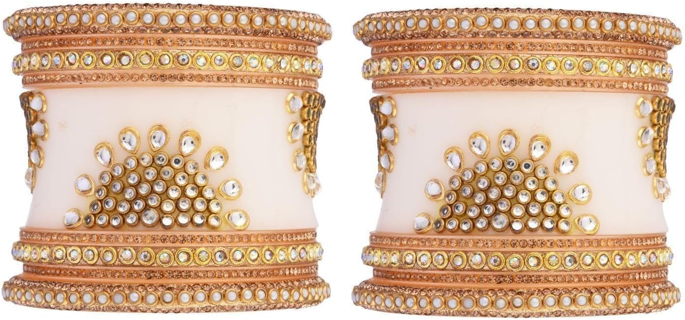 Efulgenz Indian Bangles for Women Traditional Punjabi Bridal Chura Chuda Set Wedding Bangles CZ Crystal Bridal Bracelet Bangle Set for Women (18 Pcs)