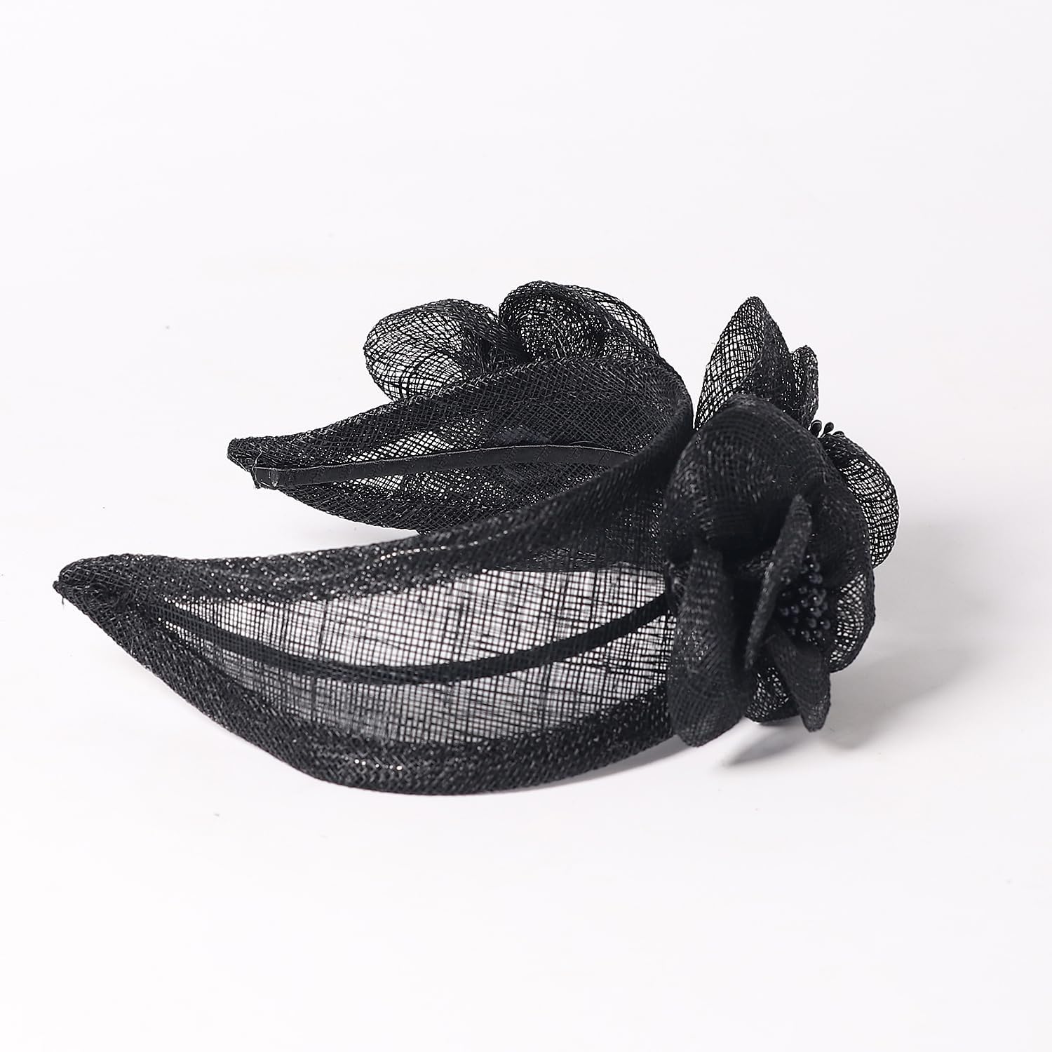 HIMESPORT Sinamay Fascinators Headpiece for Women Ladies Derby Hat with Flower Wedding Cocktail Tea Party Dress Church Hats