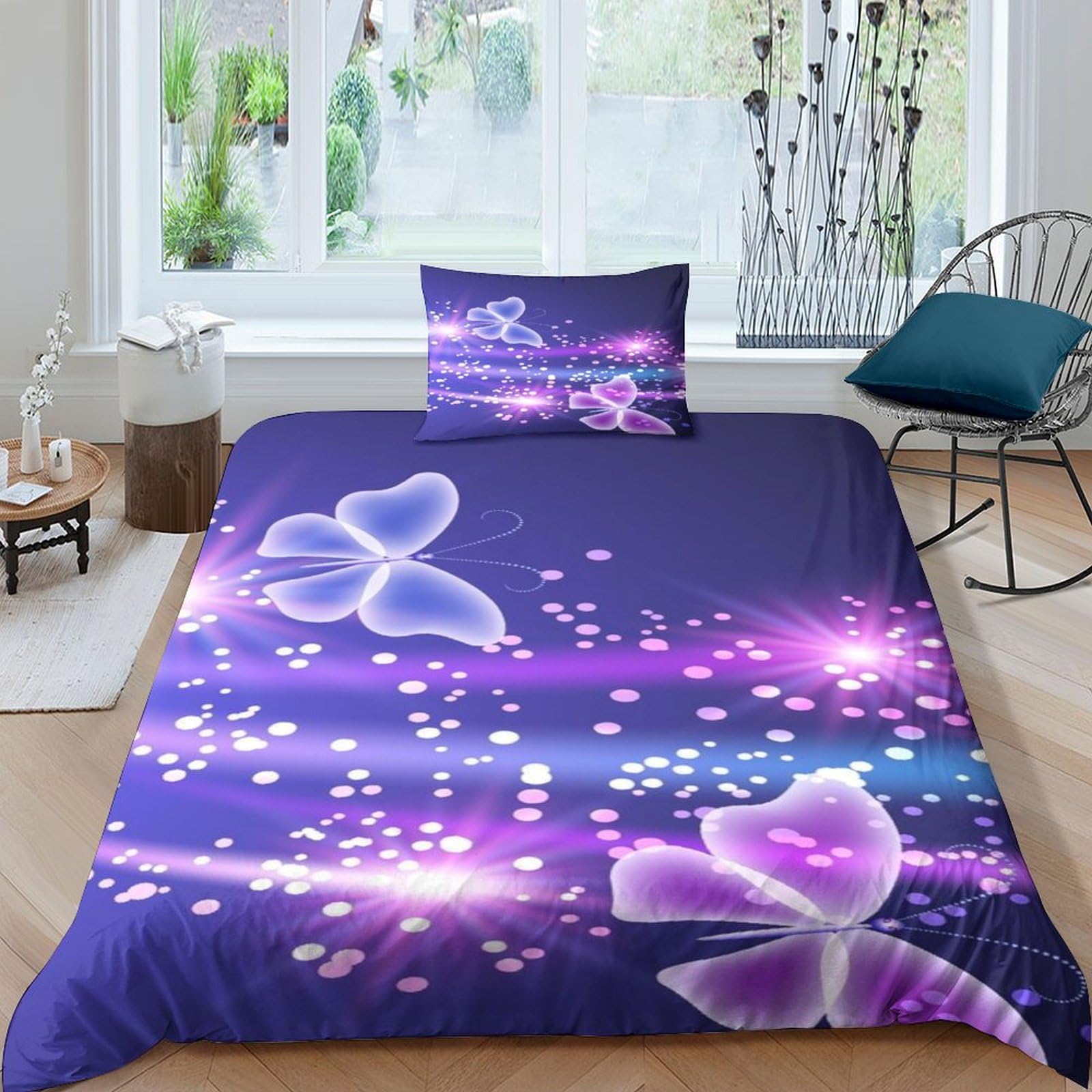 Housse de couette motif papillon pour métamorphoser une chambre d'enfant