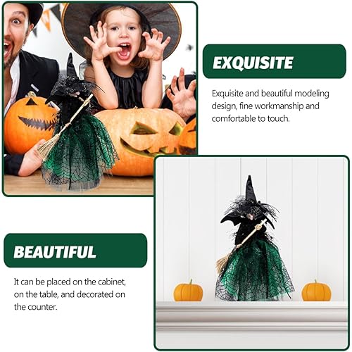 Miniatura 9 de PRETYZOOM Muñeco de bruja para decoración de Halloween, decoración espeluznante para árbol colgante, centros de mesa, recuerdos de fiesta