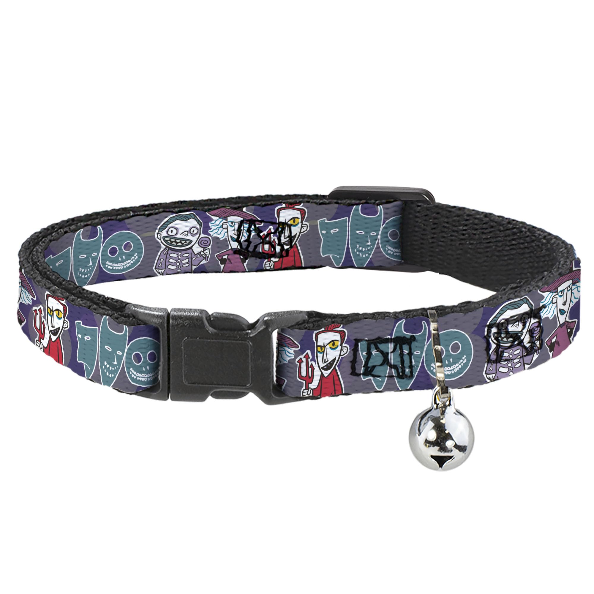 Collar de gato Disney Pesadilla antes de Navidad, ajustable 21-30 cm con cierre breakaway y cascabel