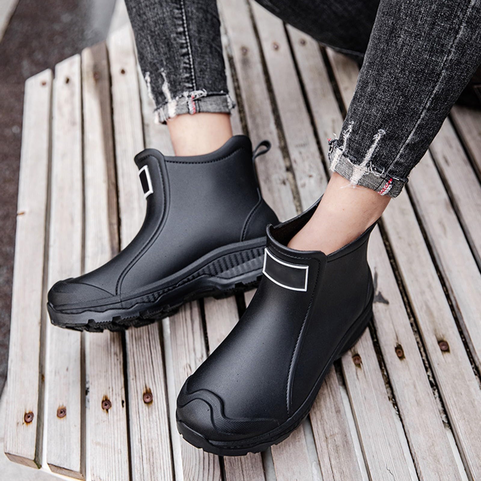 Scarpe impermeabili da uomo, invernali, stivali da pioggia, scarpe da acqua, scarpe in gomma, per studenti, casual, alla moda, per lavoro, pesca, lavaggio auto, cucina, antiscivolo, scarpe da caccia