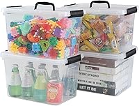 Vista 11 de Wekioger Contenedor de almacenamiento grande con tapa de 70 cuartos de galón, 4 paquetes, caja de almacenamiento de plástico con pestillo con ruedas