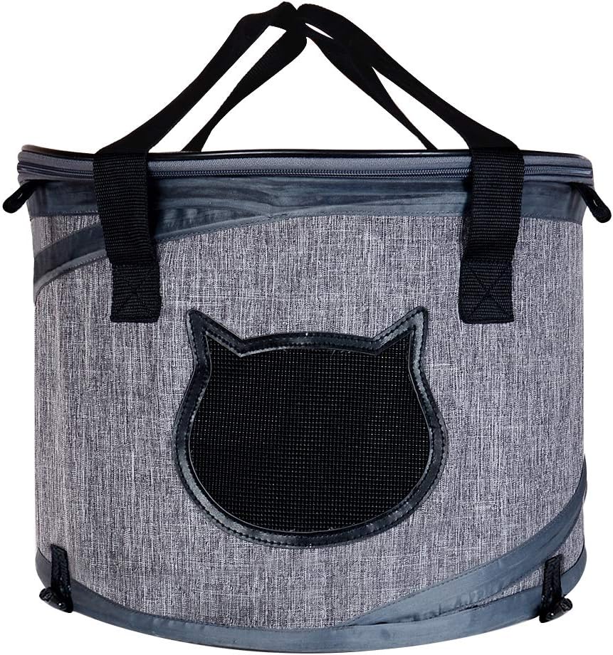 Lifepul Collapsible Cat Travel Carrier Kennel & Cat Tunnel (2 in 1 Use) - Cat Tube Indoor Outdoor Play with Fun Ball for Puzzle Exercising Hiding Training and Running