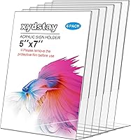 Vista 11 de Paquete de 3 soportes acrílicos de 8.5 x 11 pulgadas para marcos de fotos, plástico transparente en forma de L, soporte de letrero de plástico