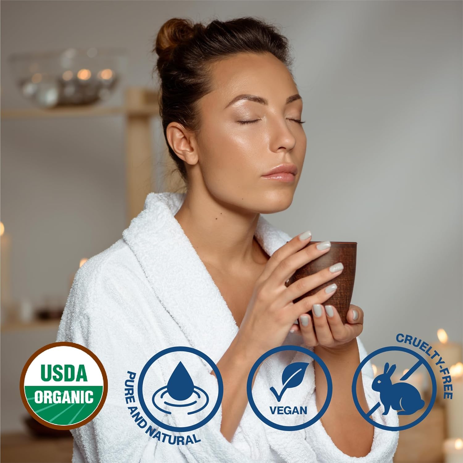 uhRohMuh Organic Cistus Ladaniferus Essential Oil - 100% Pure and Vegan, USDA Certified, Sourced from Spain, Rock Rose Oil, Perfect for Aromatherapy and Skin Care, 10ml