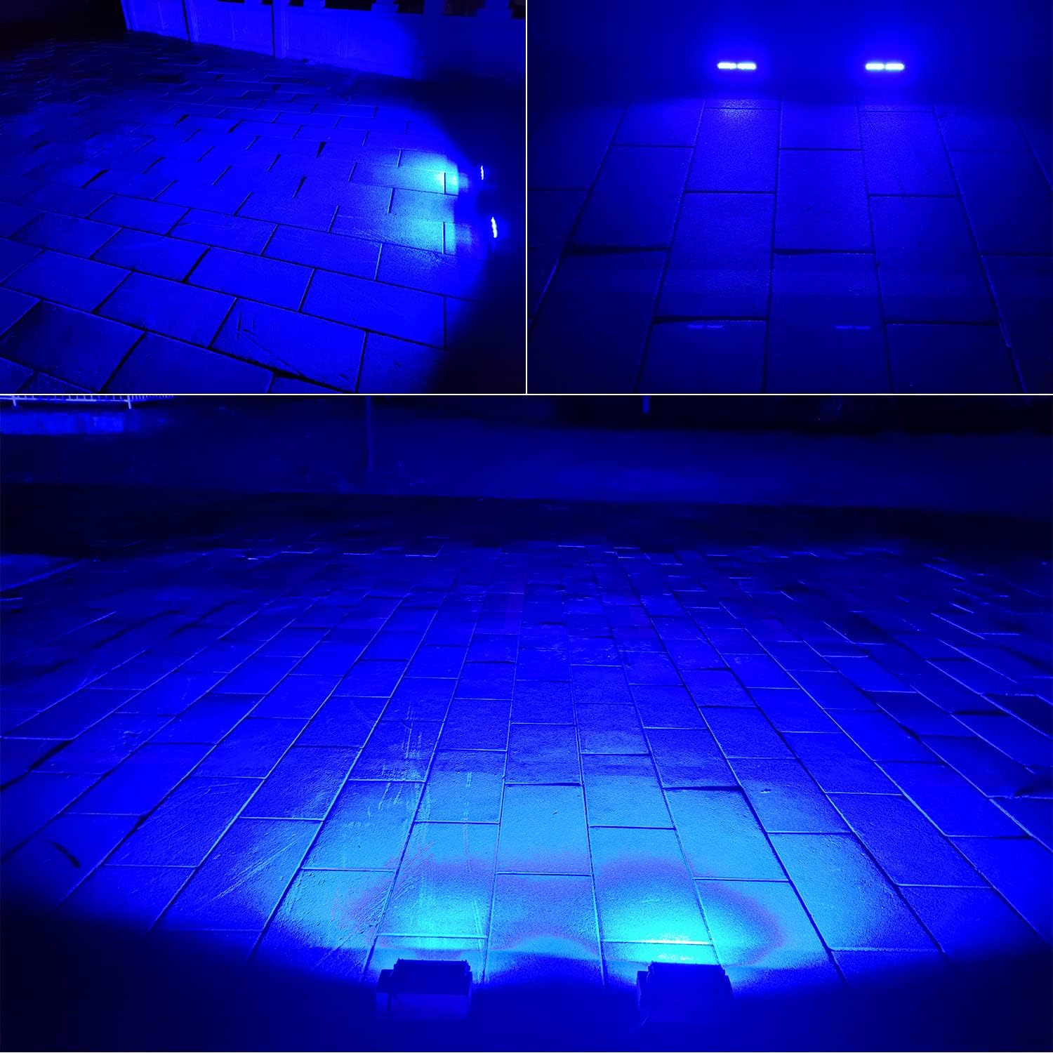 Ultra Slim Single Row Blue LED Offroad Driving Fog Lights Bar 2Pcs 7Inch Waterproof Auxiliary Work Lights Forklift Safety Lights Boat Lights Hunting Fishing Lights fit for Fish Hog UTV Golf Boat Cars