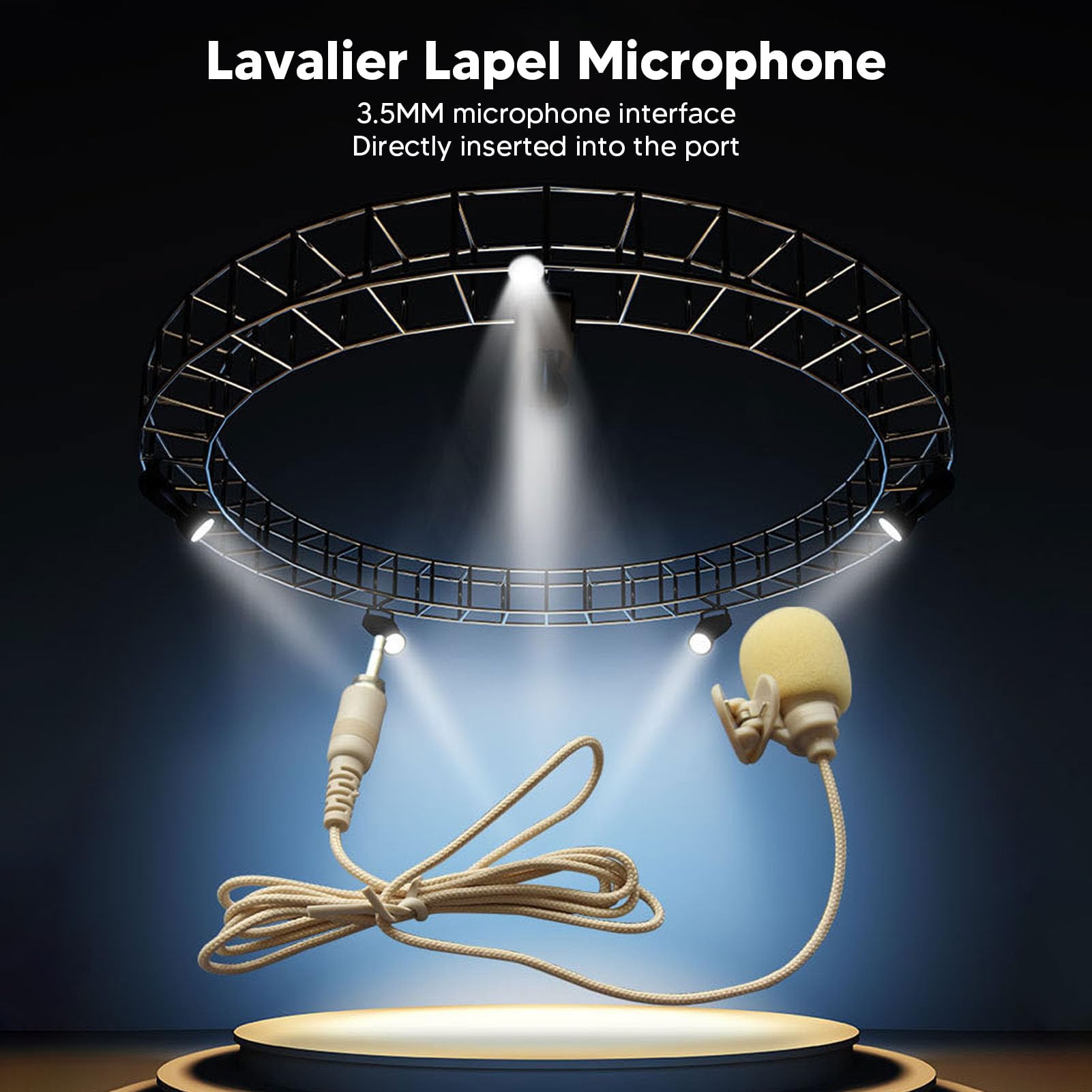 Mini Lavalier Microphone, 3.5mm Noise Reduction Lavalier Microphone, Windproof Sponge to Prevent Interference