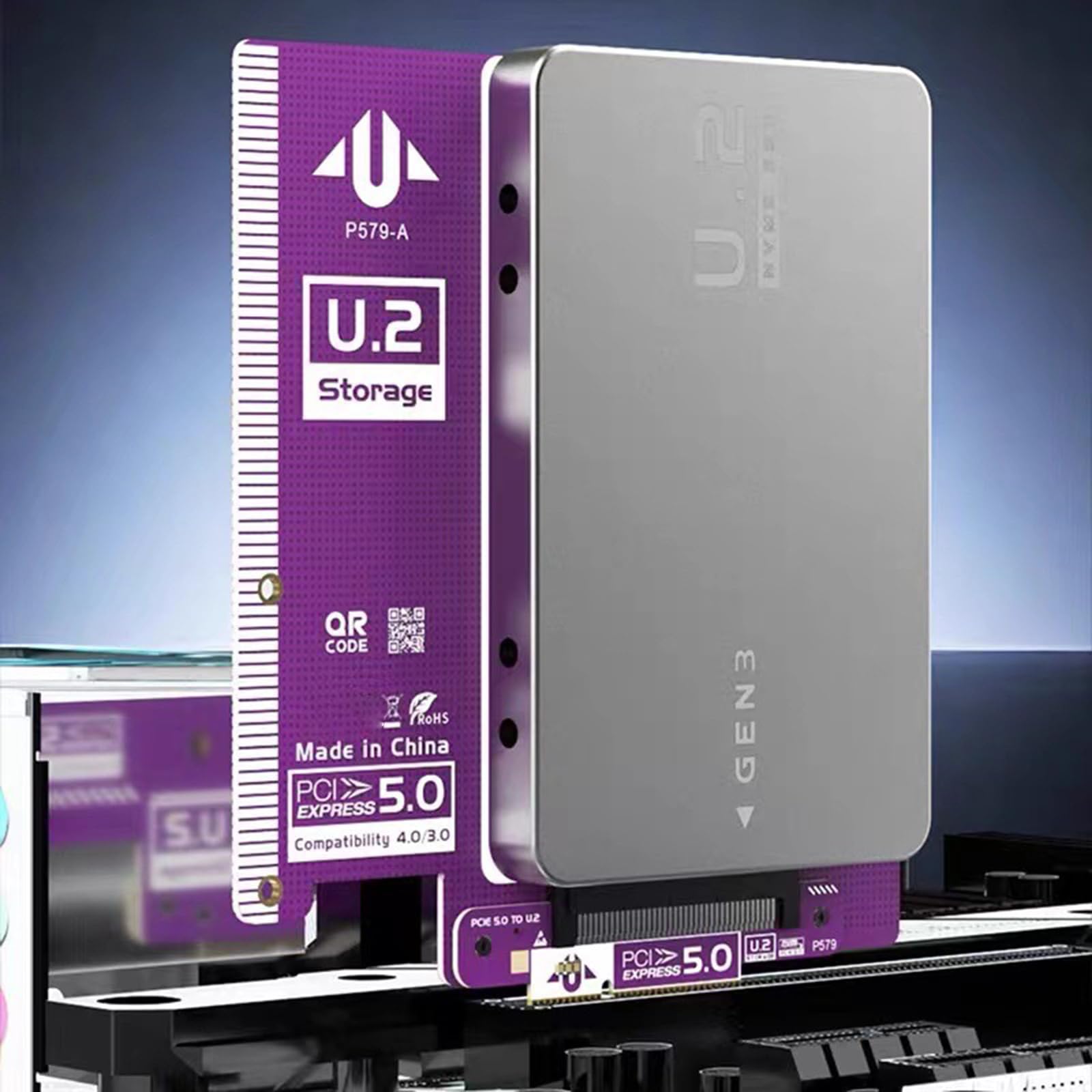 Scheda adattatore PCIe 5.0 4X U.2 Disk Multiple Drive con raffreddamento migliorato e design di inserimento verticale